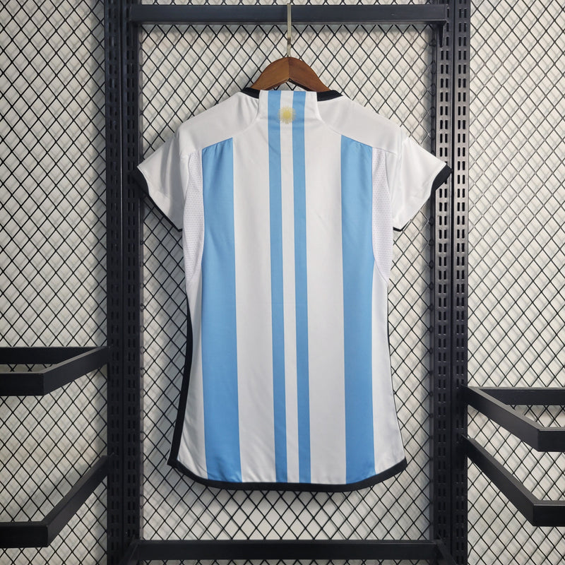 CAMISA FEMININA DO ARGENTINA 23/24 AZUL E BRANCO