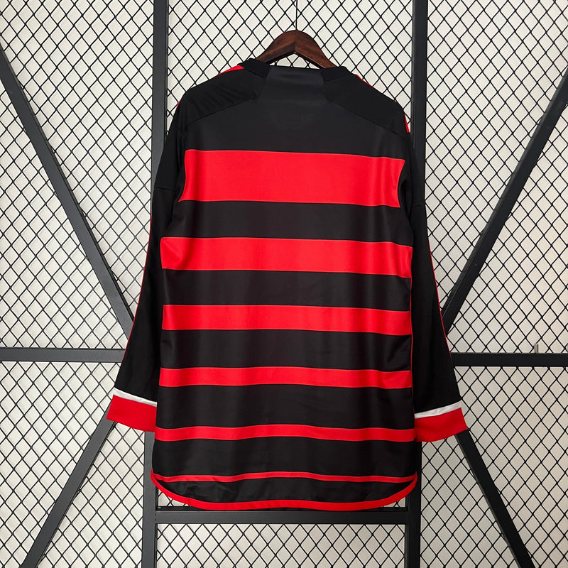 CAMISA MANGA LONGA DO FLAMENGO 24/25 VERMELHO E PRETO